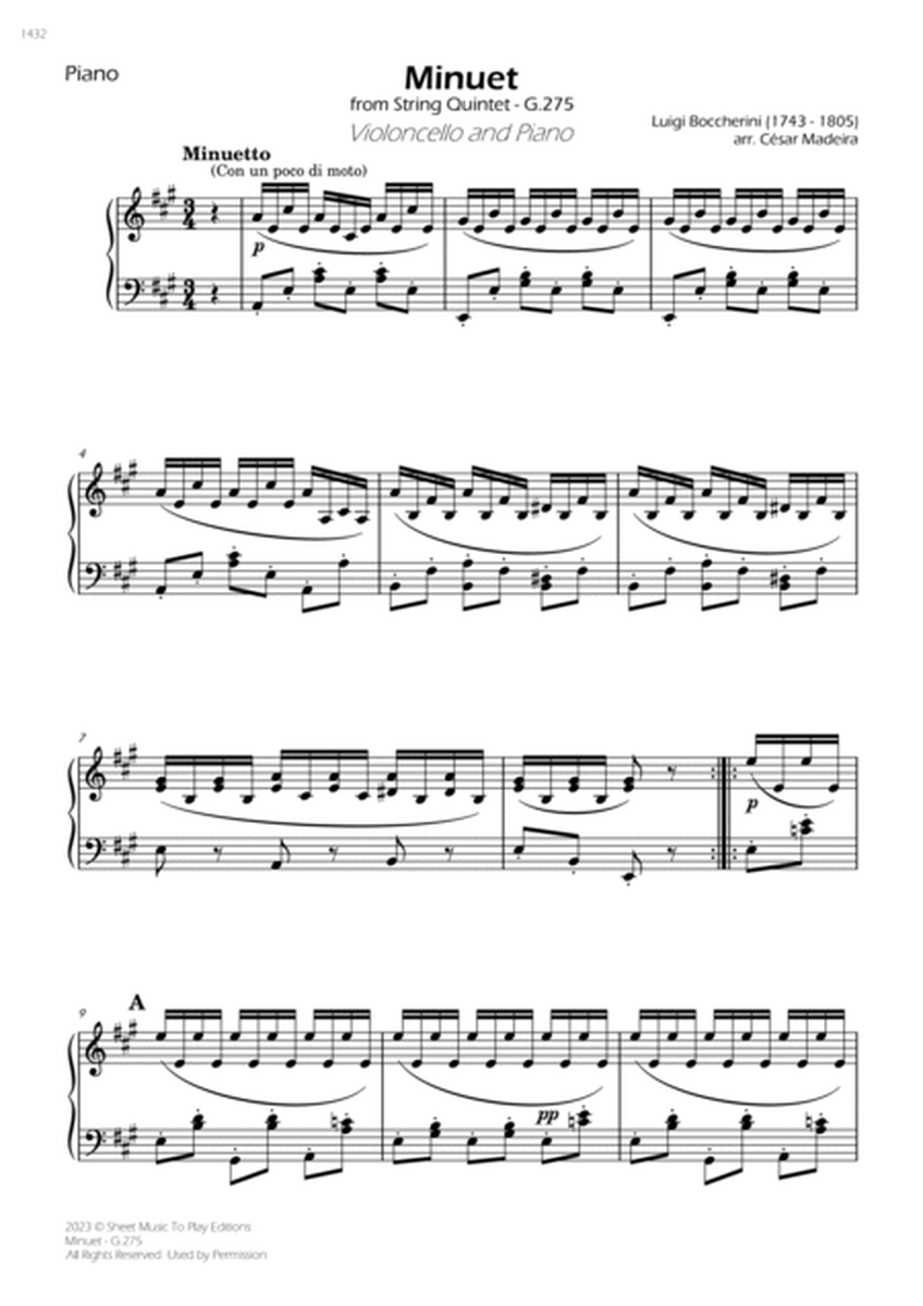 Minuet Op.11 No.5 - Cello and Piano (Individual Parts) image number null