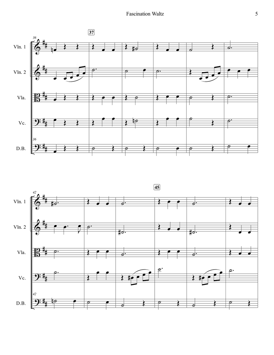 Fascination Waltz for String Orchestra String Orchestra scores gallery preview page 5
