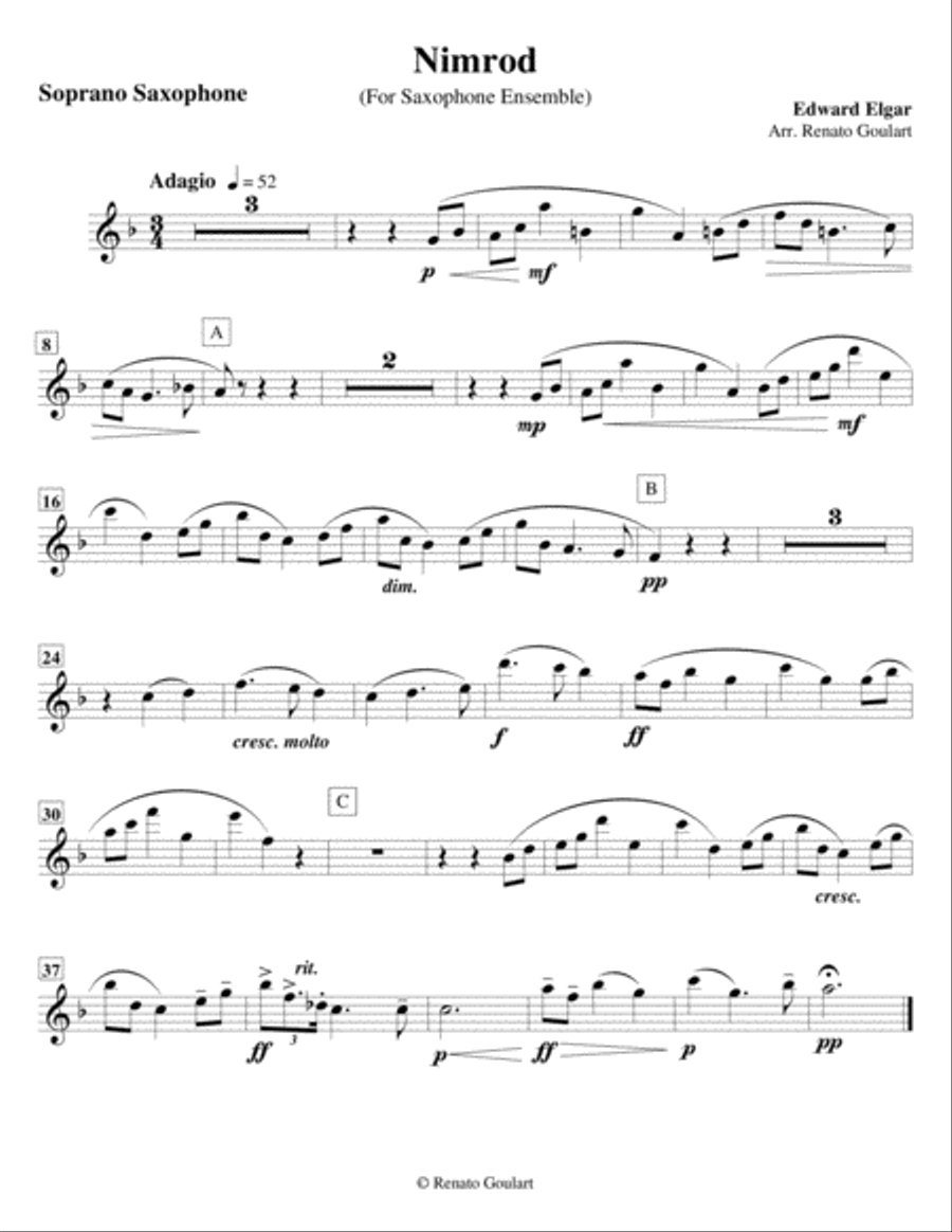 Nimrod (for saxophone ensemble) Woodwind Ensemble scores gallery preview page 5