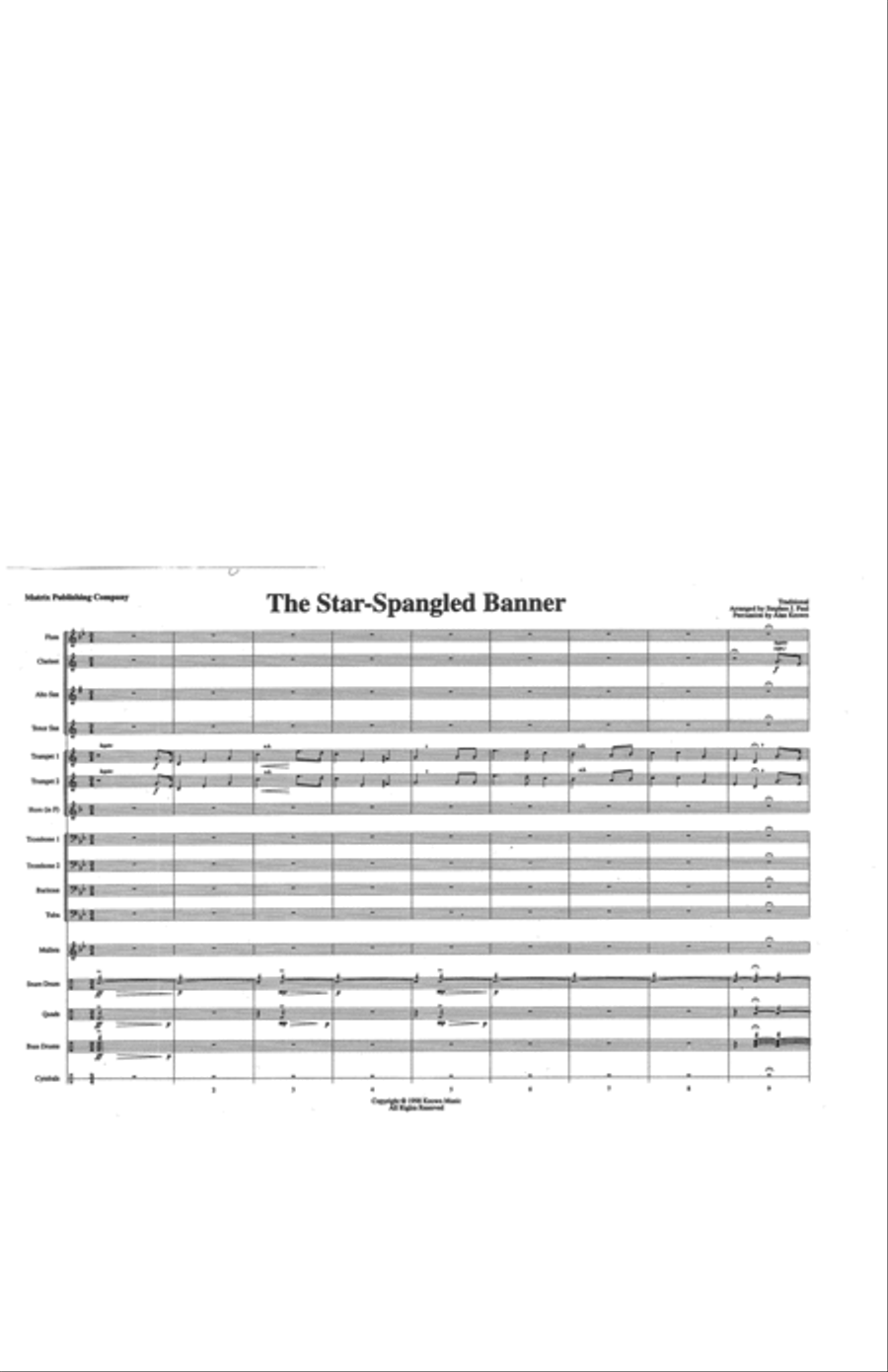 The Star Spangled Banner (Paul) Marching Band scores gallery preview page 2