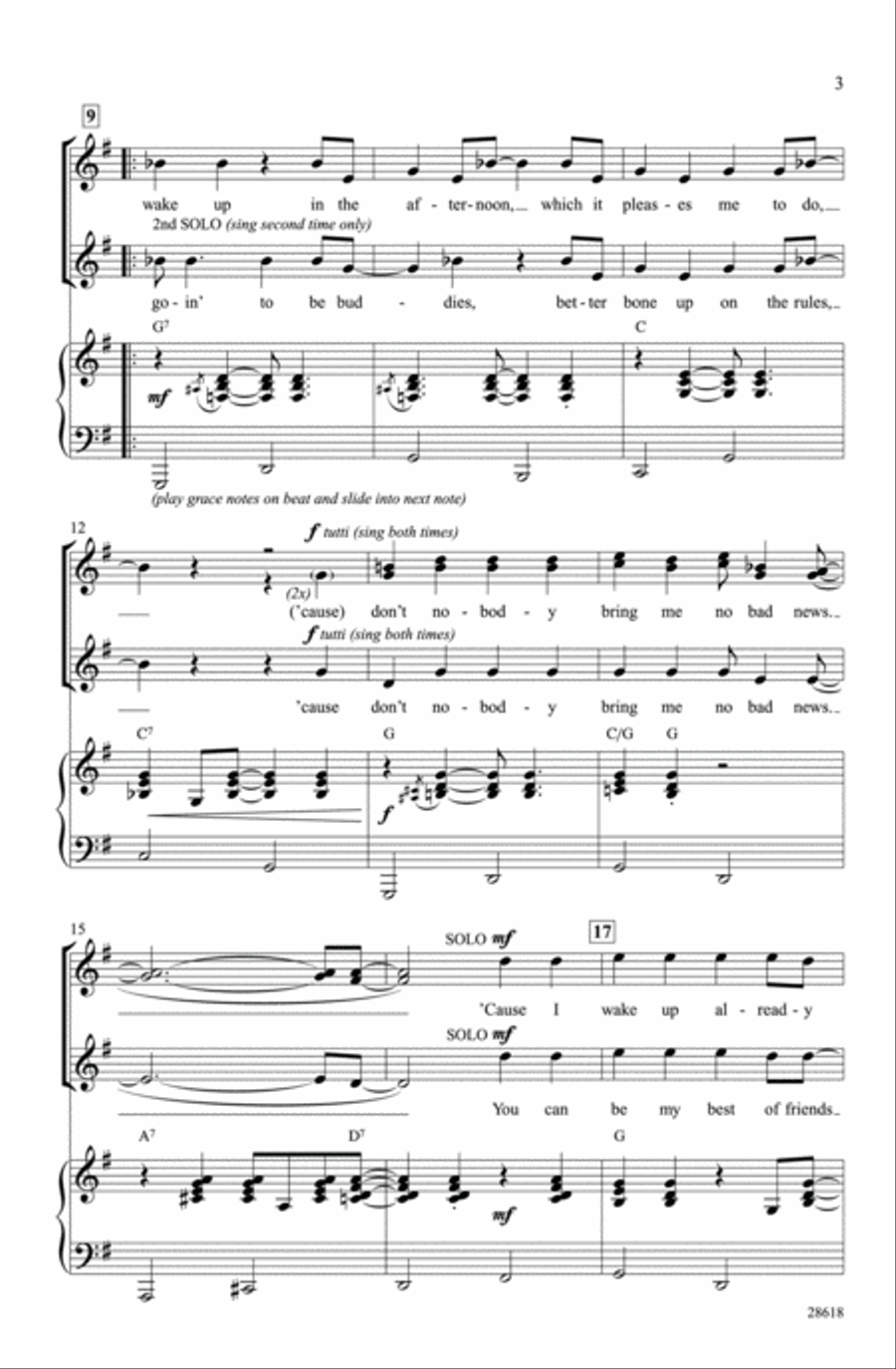 Don't Nobody Bring Me No Bad News Women's Choir scores gallery preview page 3