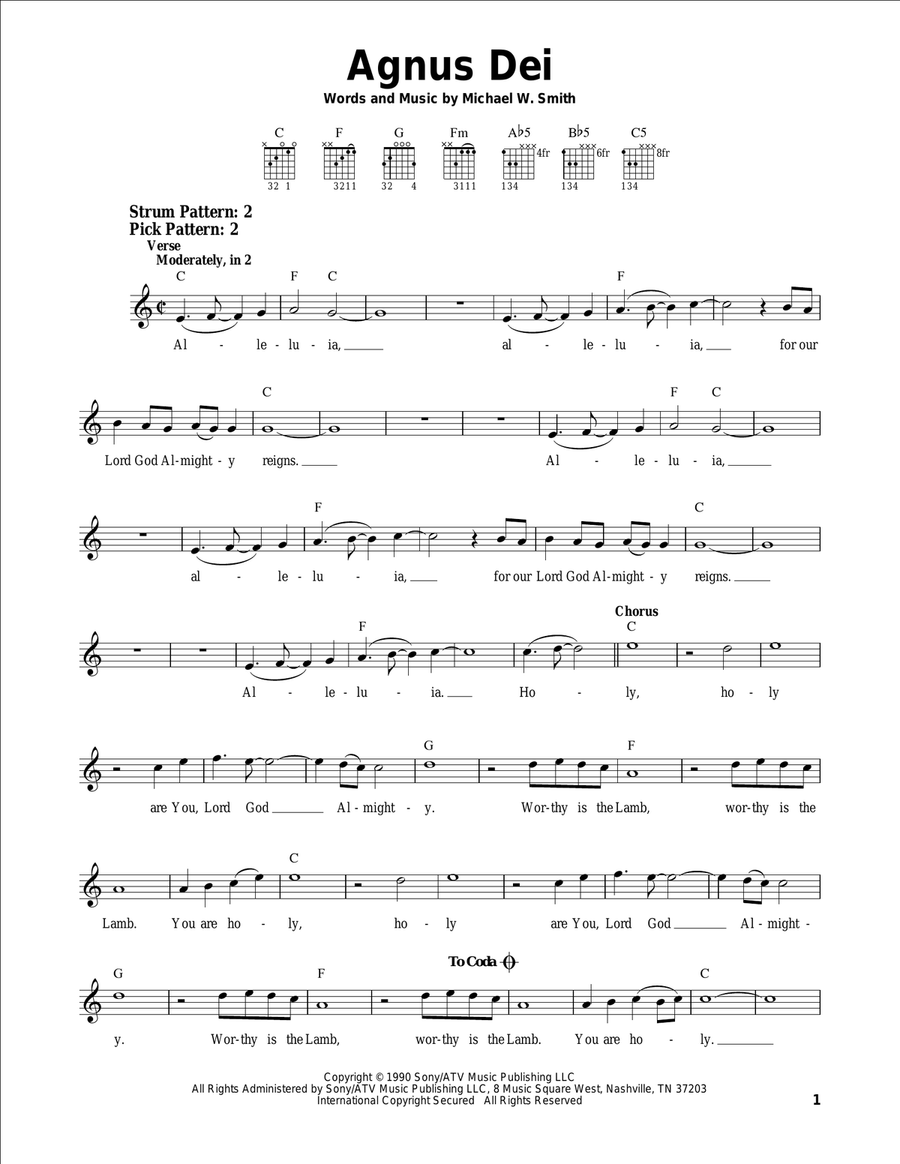 Agnus Dei Agnus Dei Acoustic Guitar scores gallery preview page 1