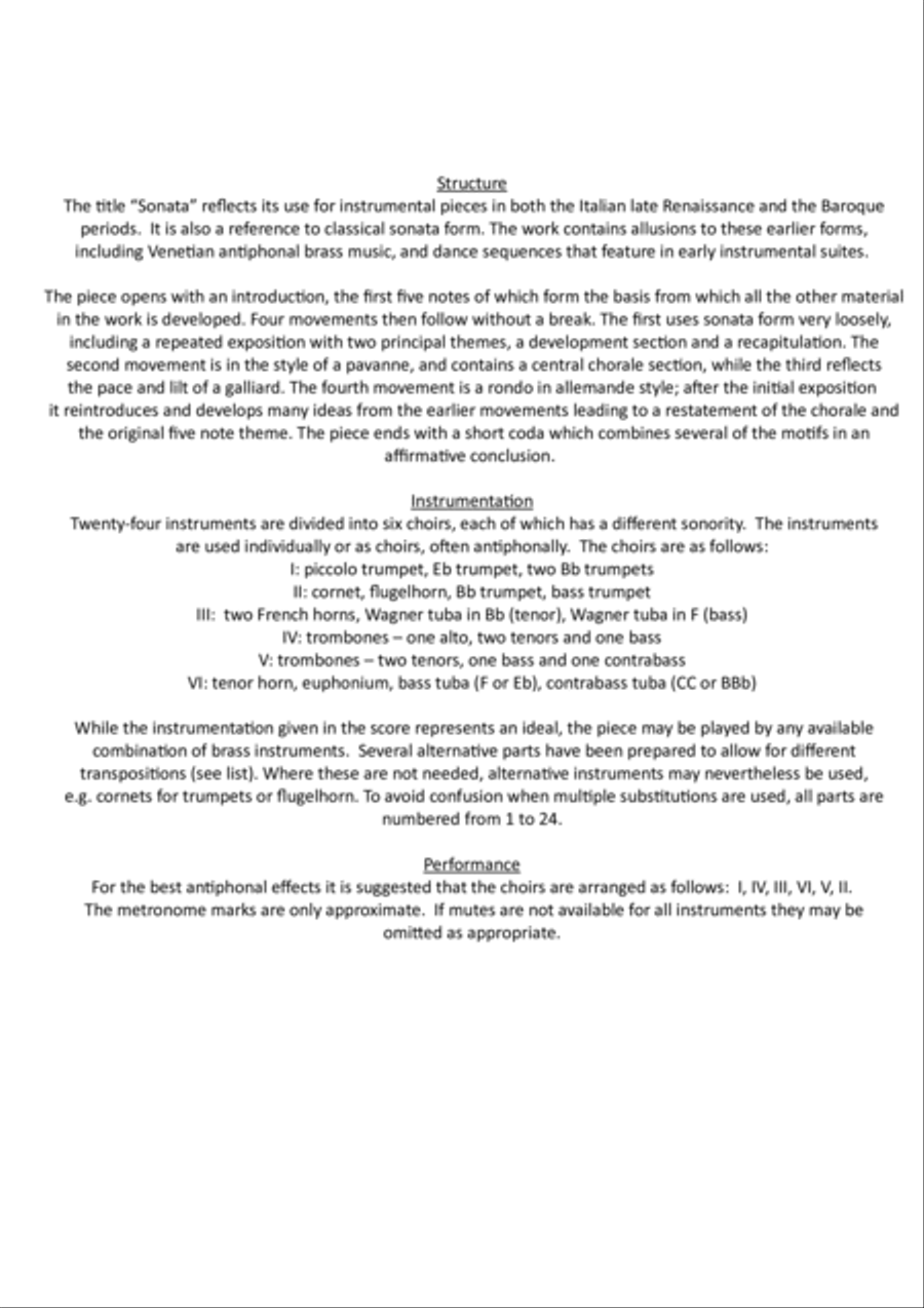 Sonata for 24 Brass Instruments Brass Ensemble scores gallery preview page 2