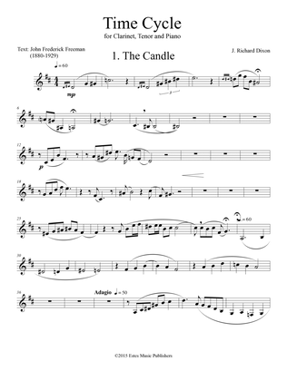 Clarinet part for "The Candle" from Time Cycle