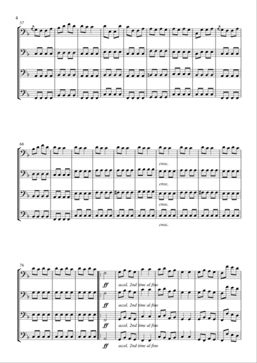 Galop Infernal arr. bassoon quartet Woodwind Quartet scores gallery preview page 4
