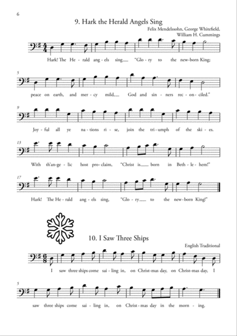 20 Easy Christmas Carols for VIOLONCELLO Cello Solo scores gallery preview page 6