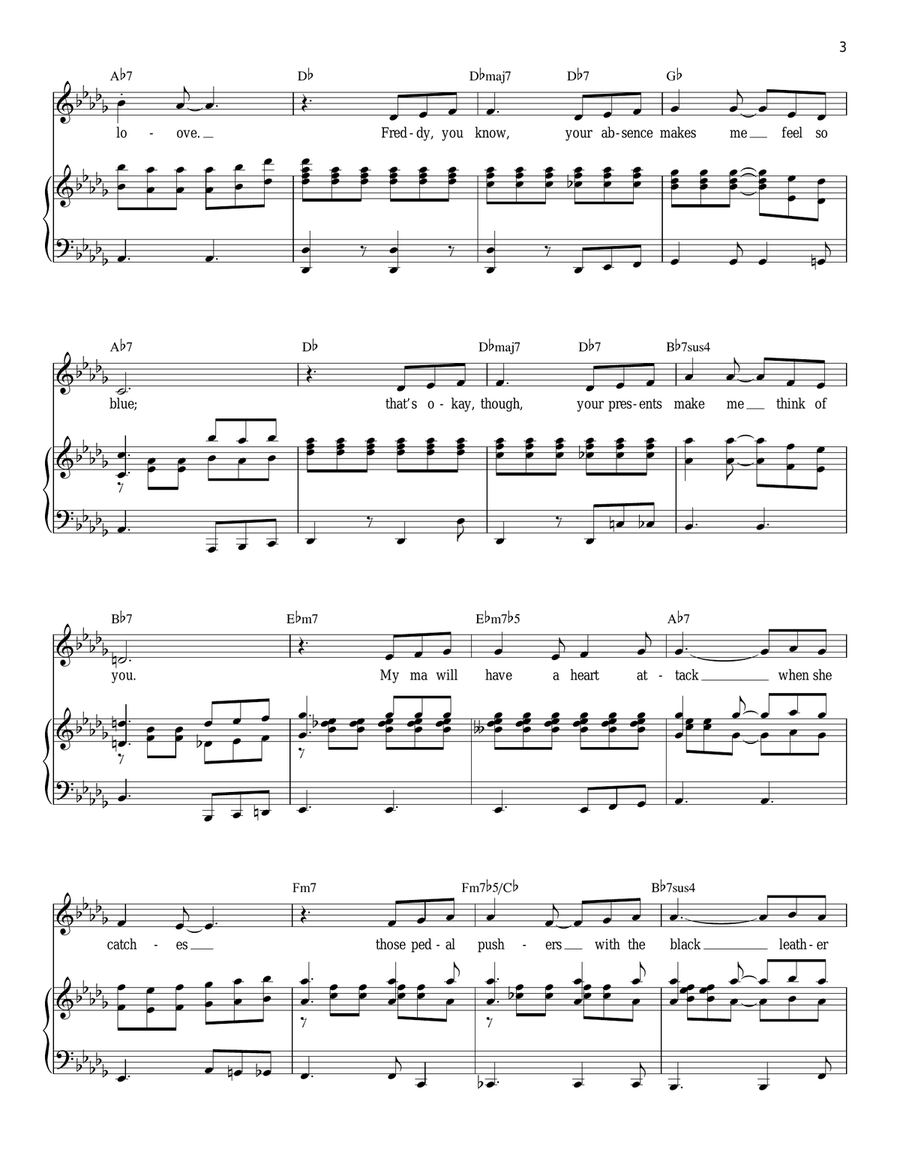 Freddy, My Love (from Grease) Piano, Vocal scores gallery preview page 3