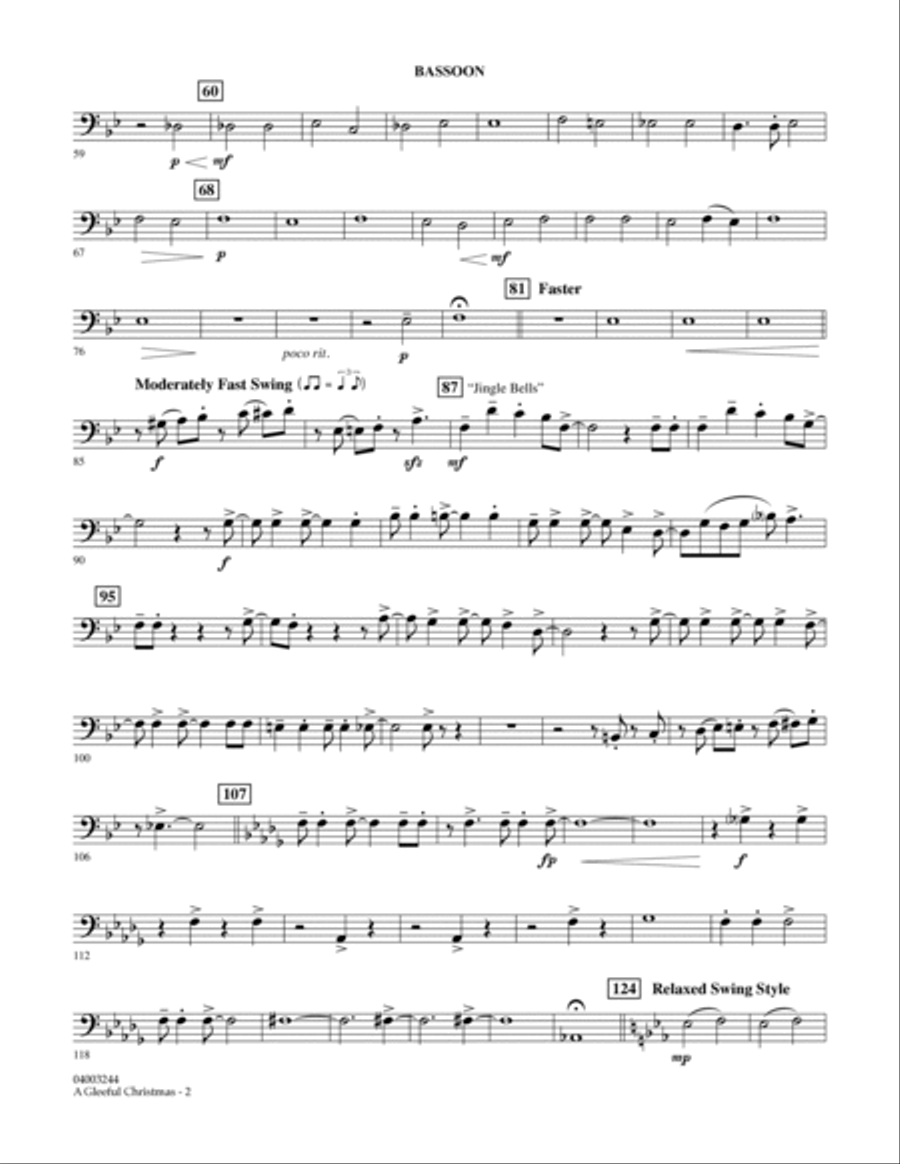 A Gleeful Christmas - Bassoon Concert Band scores gallery preview page 2