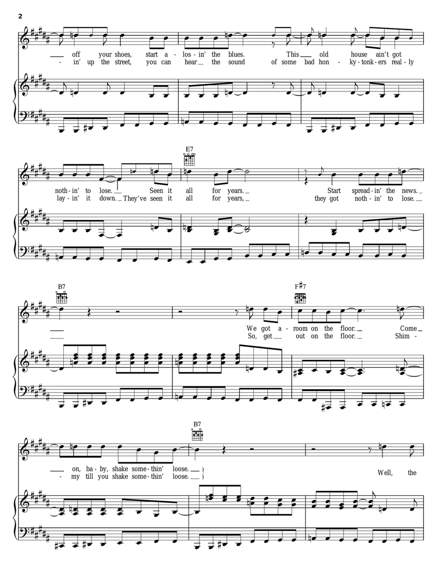 The House Is Rockin' Piano, Vocal, Guitar scores gallery preview page 2