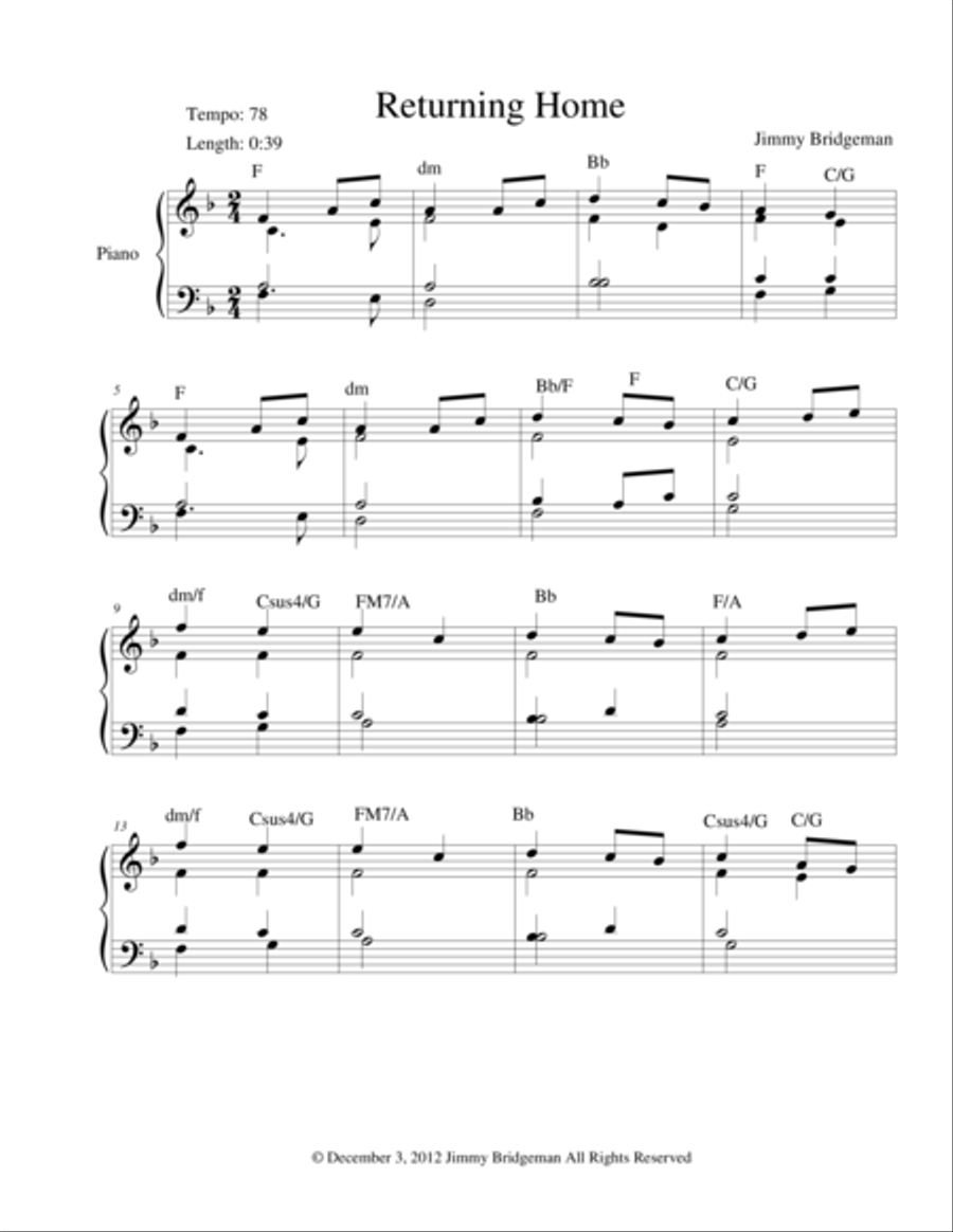 Returning Home Guitar scores gallery preview page 1