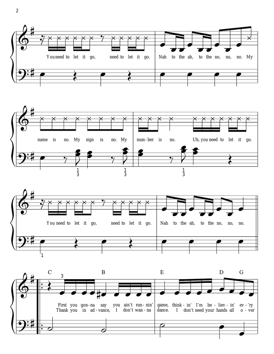 No No Easy Piano scores gallery preview page 2