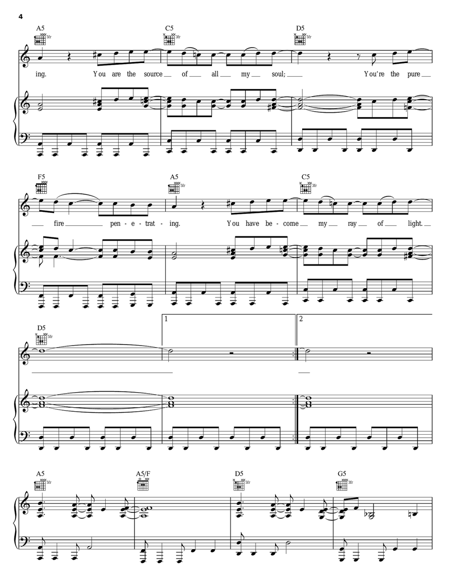 Ray Of Light Ray Of Light Piano, Vocal, Guitar scores gallery preview page 4