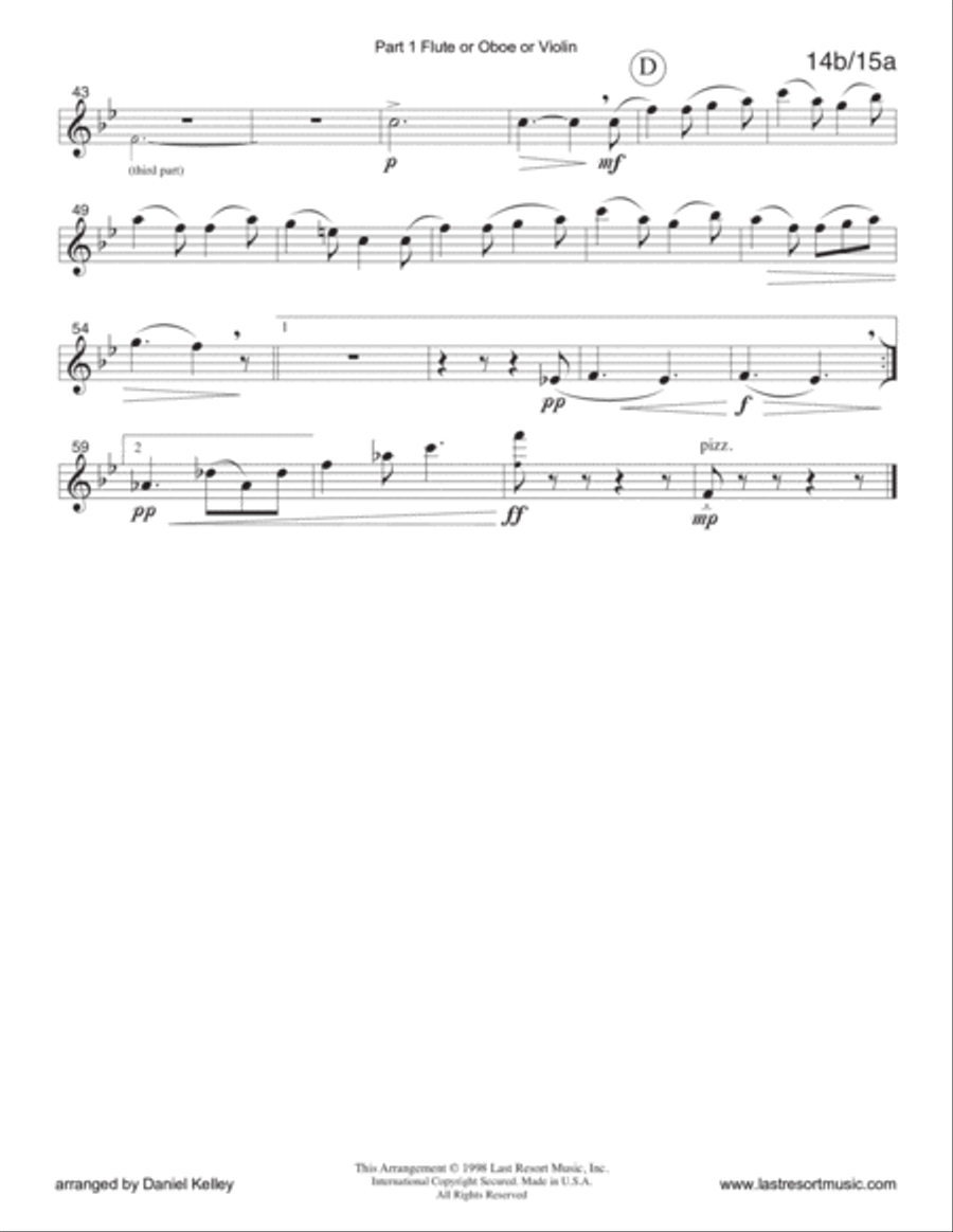 I Saw Three Ships for String Trio (or Wind Trio or Mixed Trio) Piano Trio scores gallery preview page 4