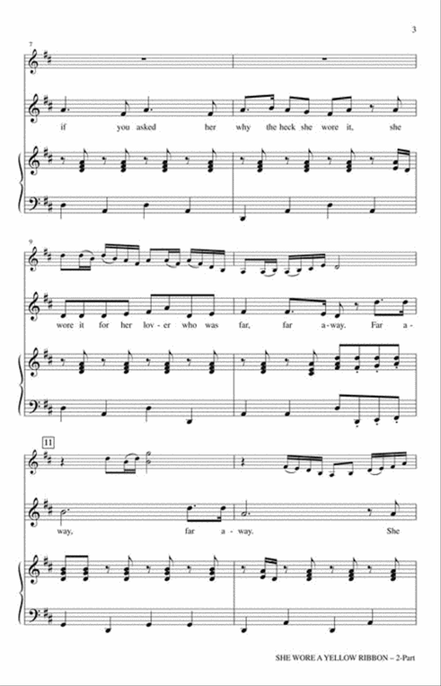 She Wore a Yellow Ribbon Choir scores gallery preview page 3