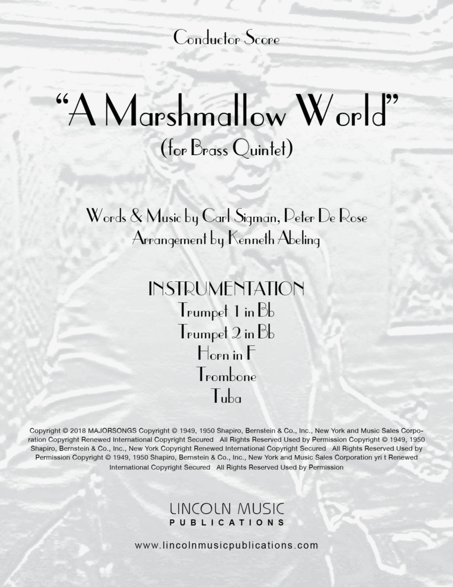 A Marshmallow World Brass Ensemble scores gallery preview page 1