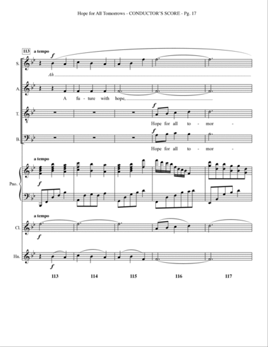 Hope for all Tomorrows Choir scores gallery preview page 19