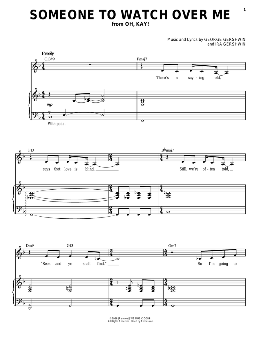 Someone To Watch Over Me Piano, Vocal scores gallery preview page 1