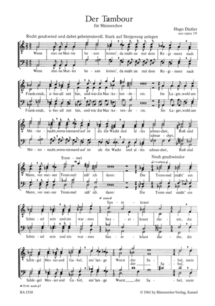 Morike-Chorliederbuch, Teil 3, Op. 19