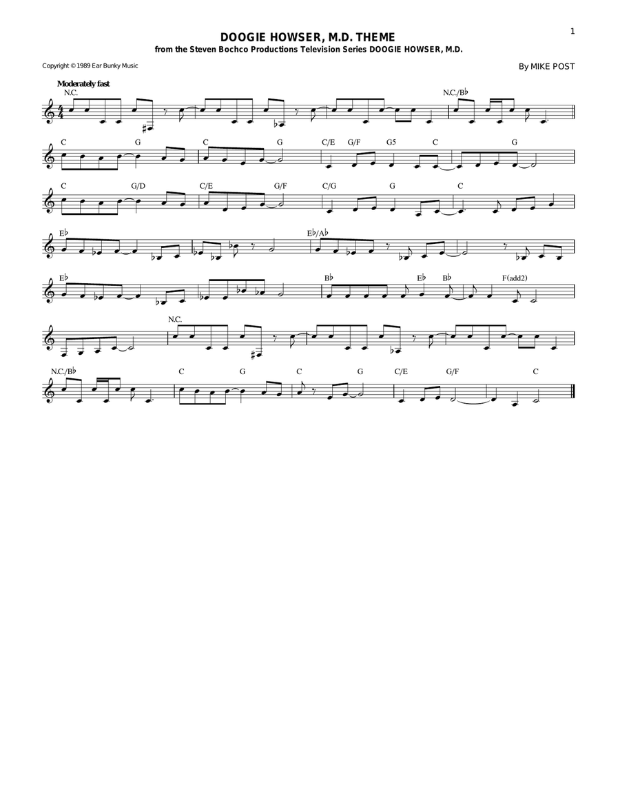 Doogie Howser, M.D. Theme Guitar scores gallery preview page 1
