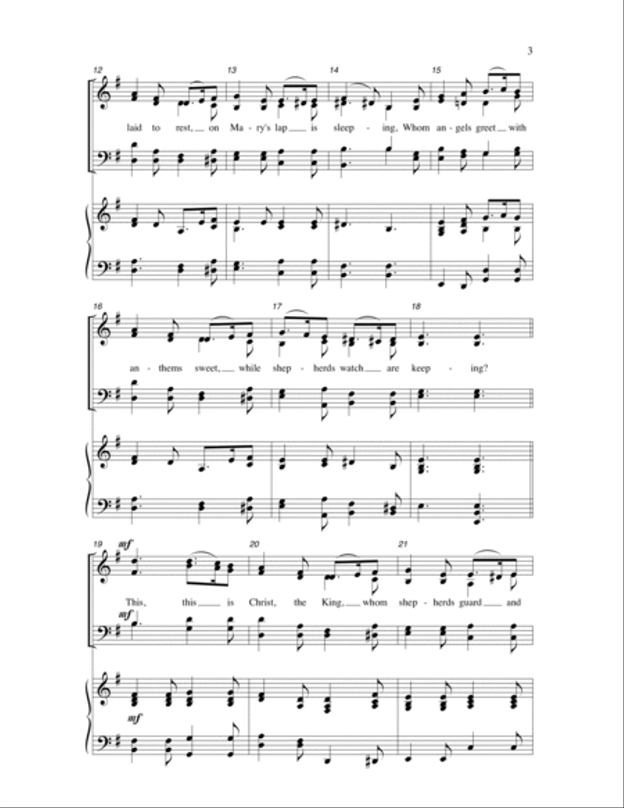 What Child Is This (arr. William D. Hall) 4-Part scores gallery preview page 2