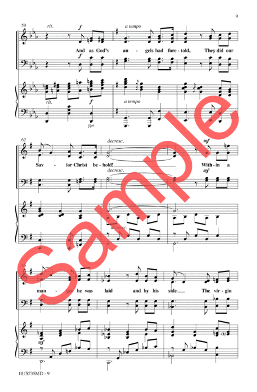 A Blessed Messiah Born A Blessed Messiah Born 4-Part scores gallery preview page 8