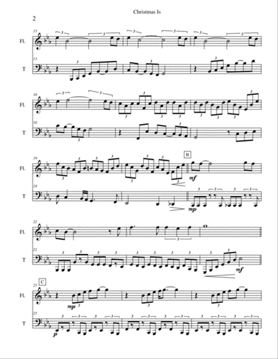 Christmas Is Christmas Is Flute scores gallery preview page 2