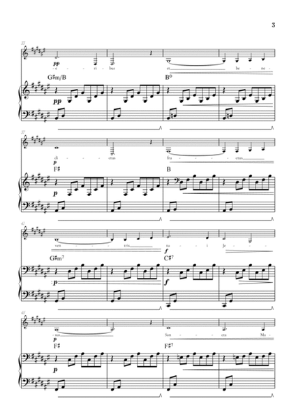 Bach / Gounod Ave Maria in F sharp [F#] • alto sheet music with piano accompaniment and chords image number null