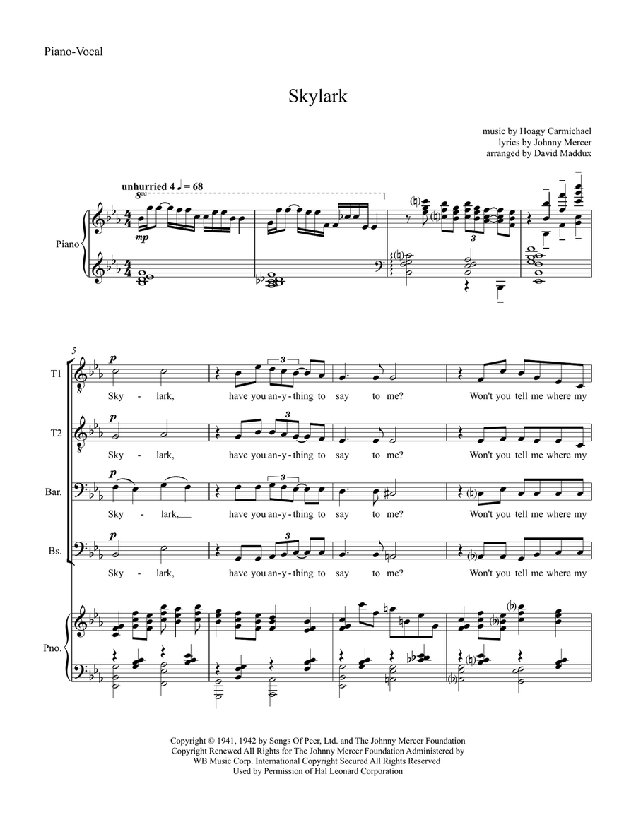 Skylark TTBB scores gallery preview page 1
