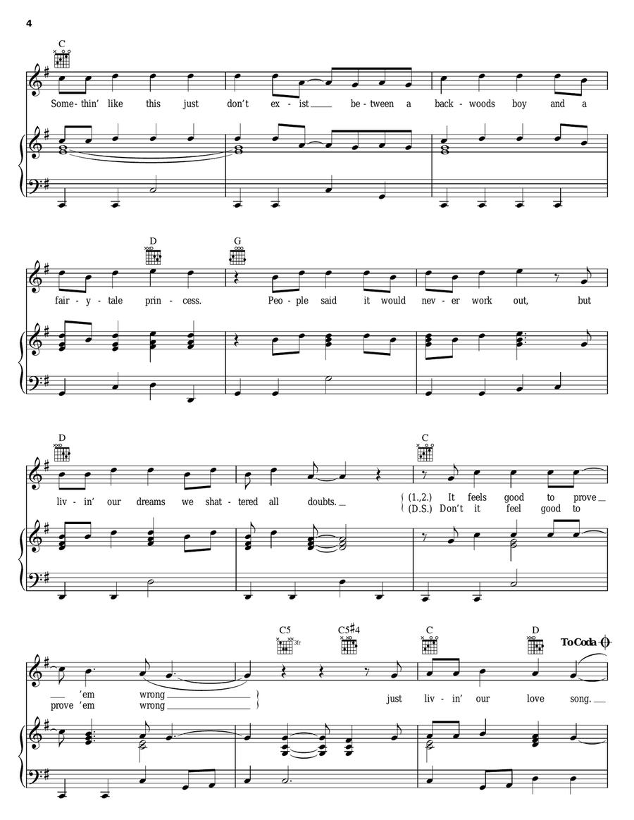 Livin' Our Love Song Livin' Our Love Song Piano, Vocal, Guitar scores gallery preview page 4