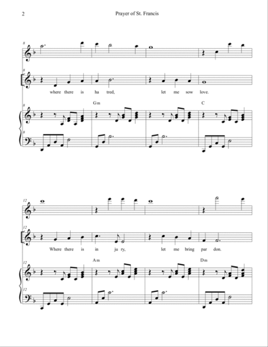 Prayer of St. Francis 3-Part scores gallery preview page 3