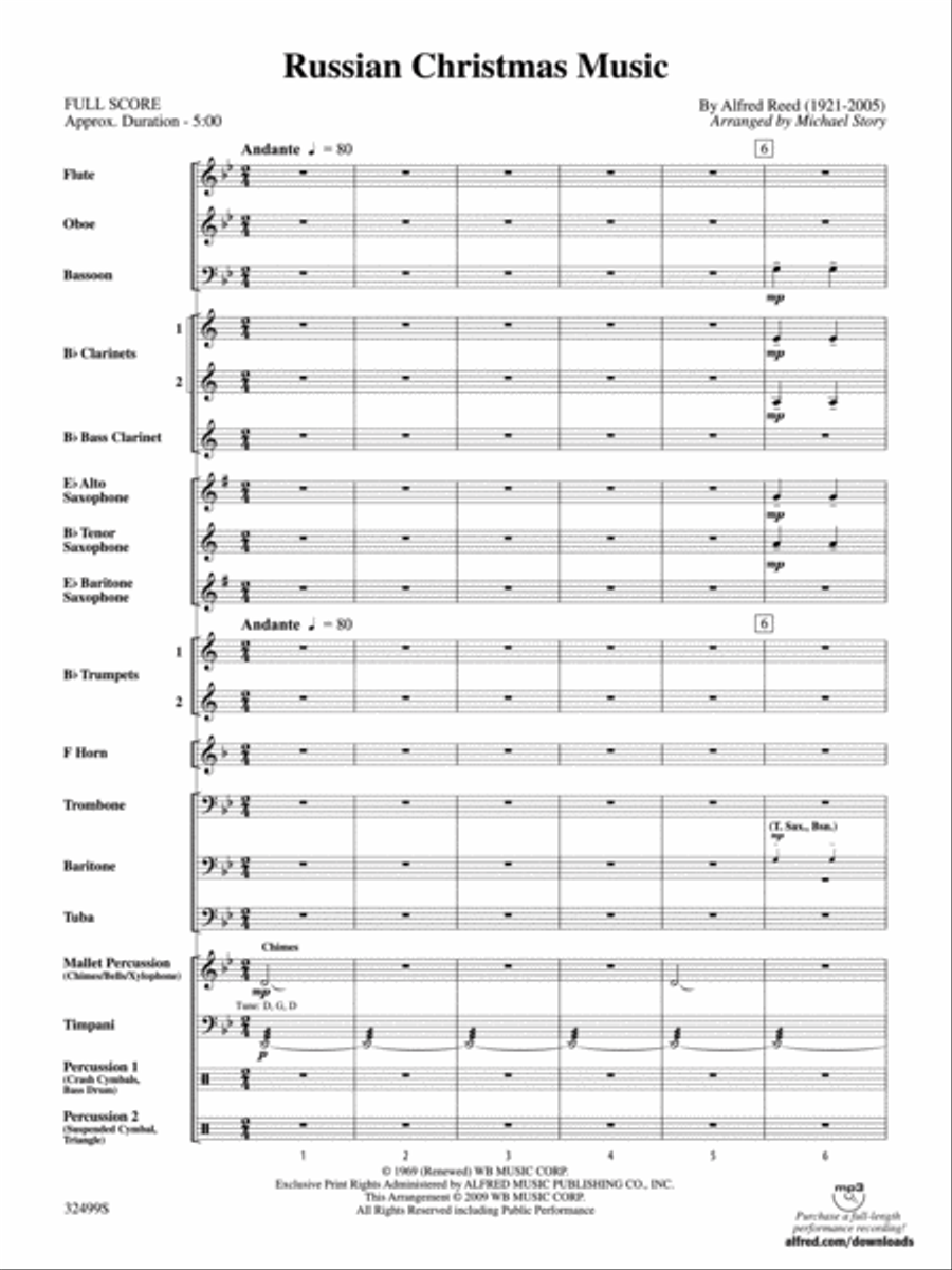 Russian Christmas Music Concert Band scores gallery preview page 2