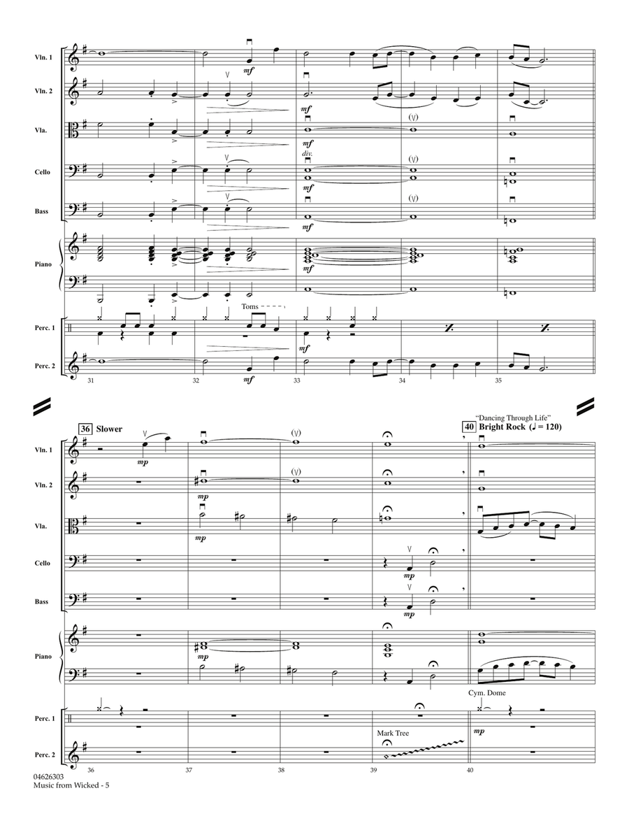 Music from Wicked - Full Score Orchestra scores gallery preview page 5