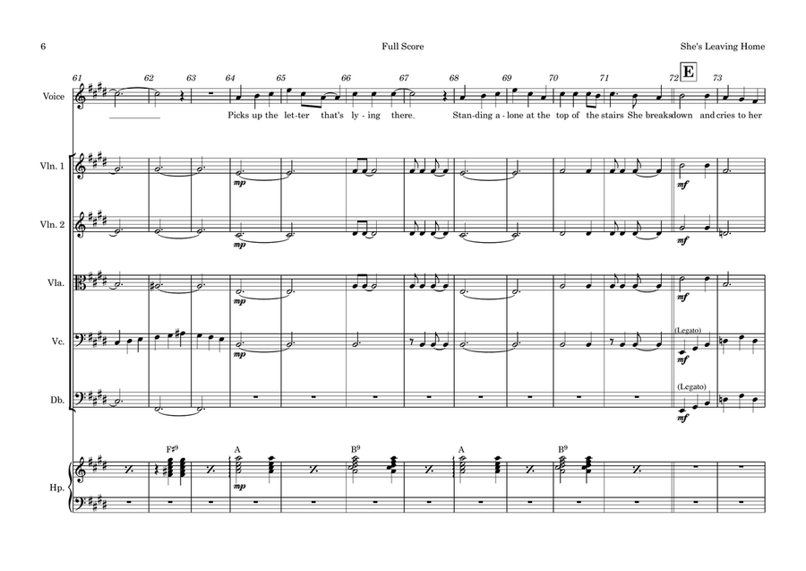 She's Leaving Home String Orchestra scores gallery preview page 6