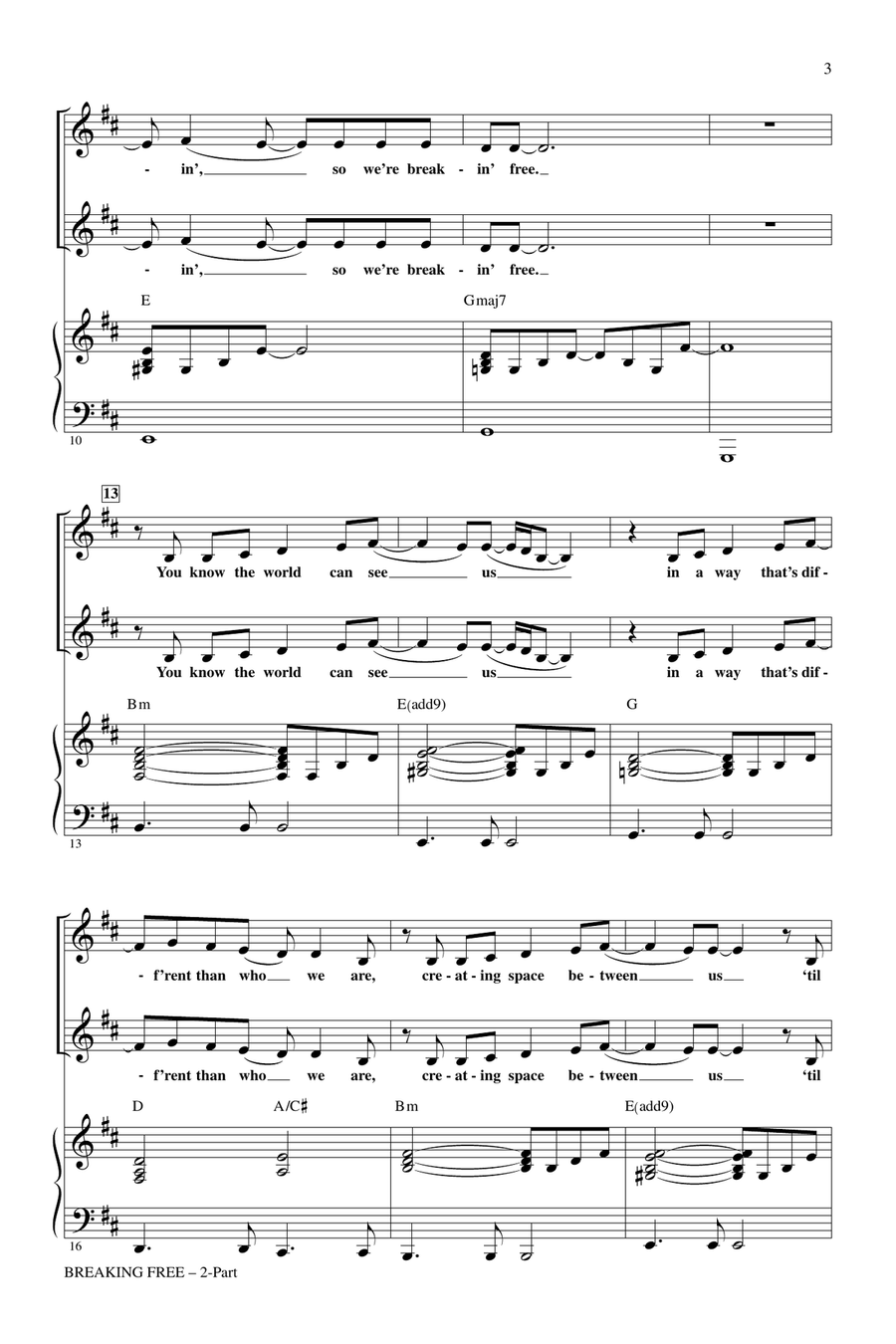Breaking Free (from High School Musical) (arr. Roger Emerson) 2-Part scores gallery preview page 2