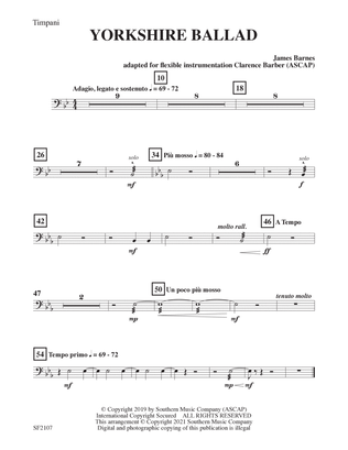 Yorkshire Ballad, 2nd Edition - Timpani