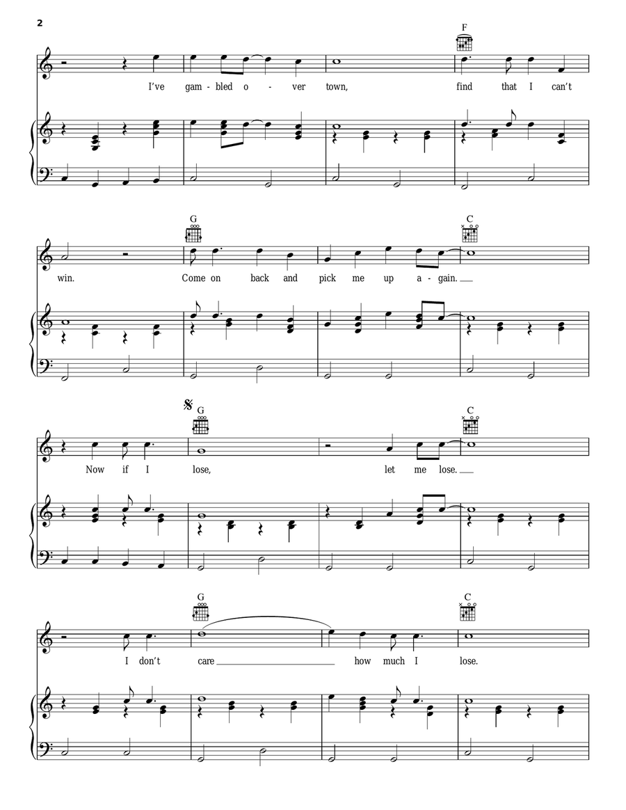 If I Lose If I Lose Piano, Vocal, Guitar scores gallery preview page 2