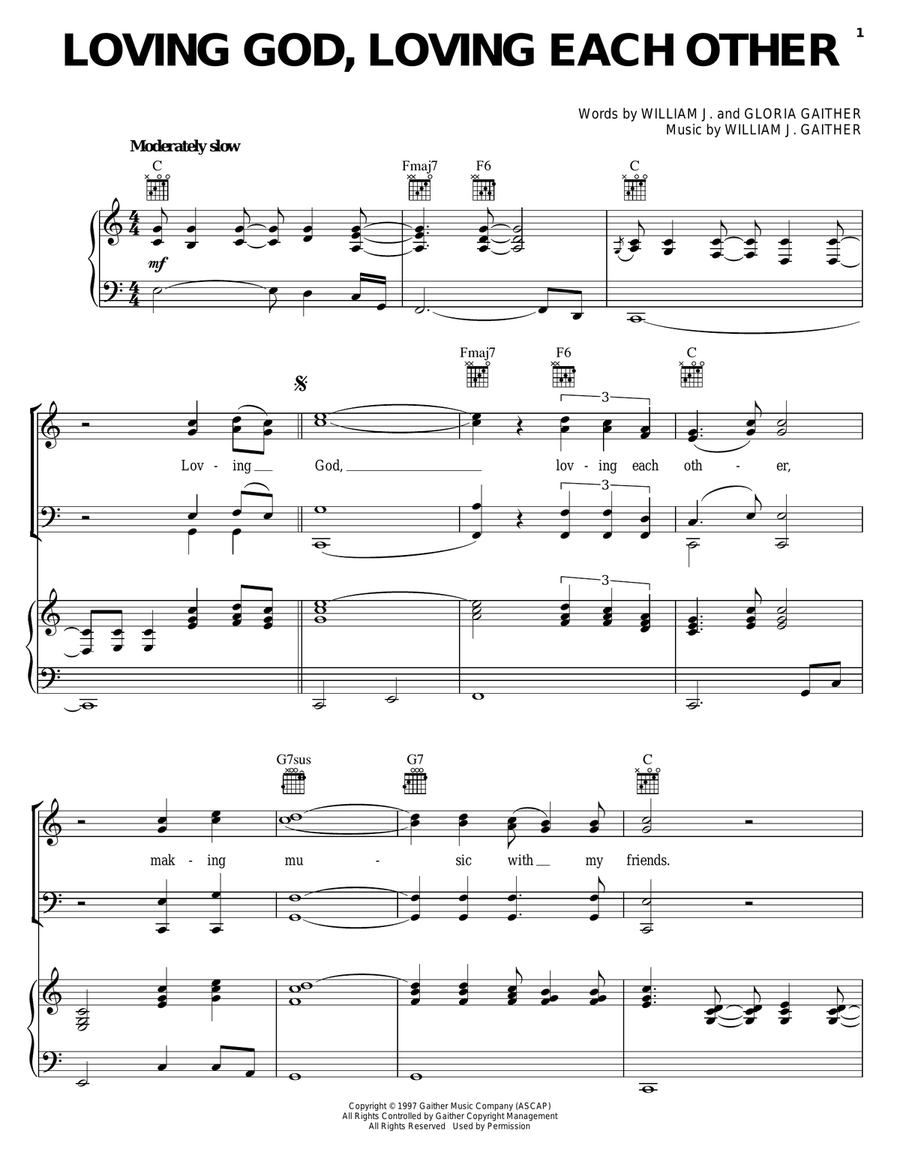 Loving God, Loving Each Other Guitar scores gallery preview page 1