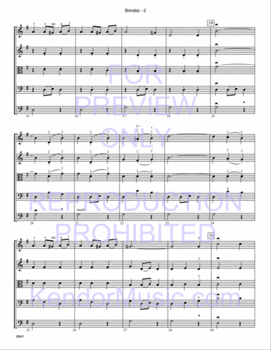 Brindisi (from La Traviata) String Orchestra scores gallery preview page 3