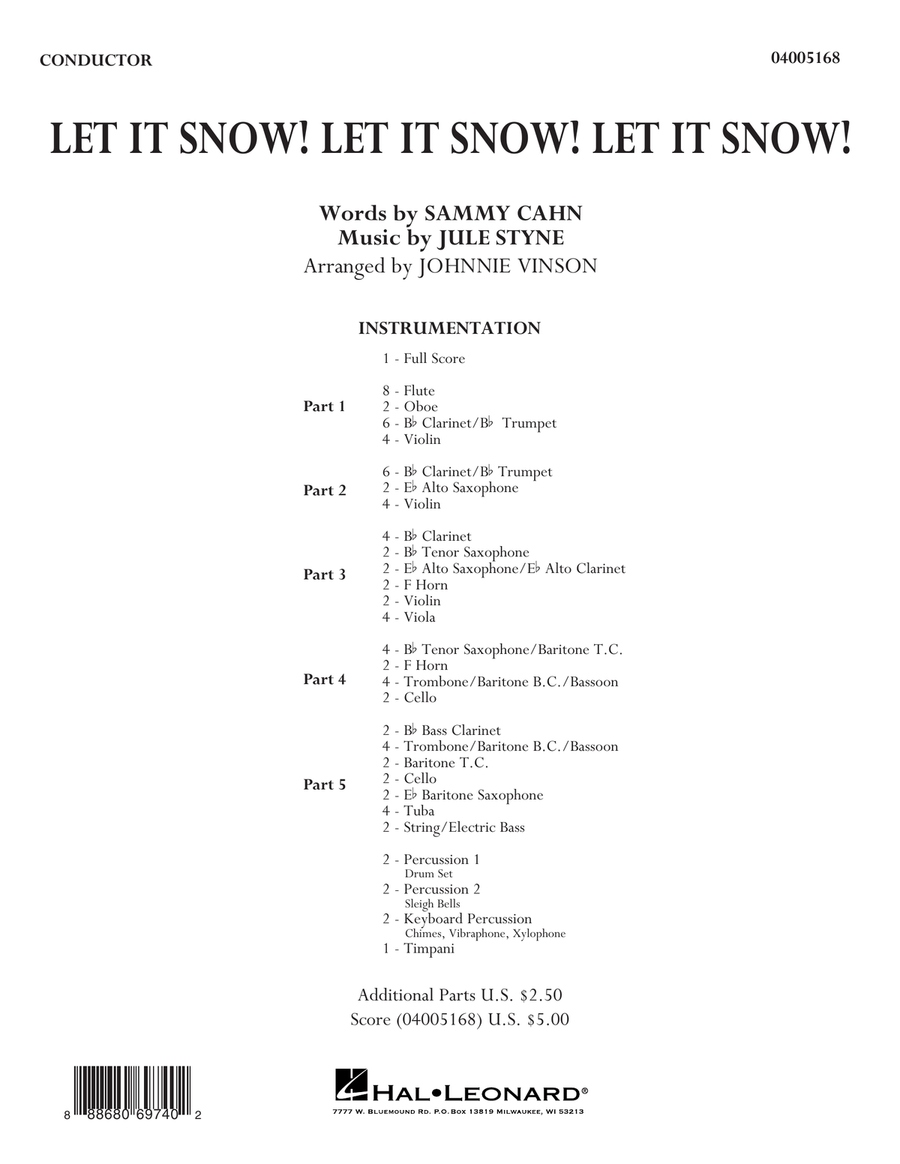 Let It Snow! Let It Snow! Let It Snow! - Conductor Score (Full Score) Concert Band scores gallery preview page 1