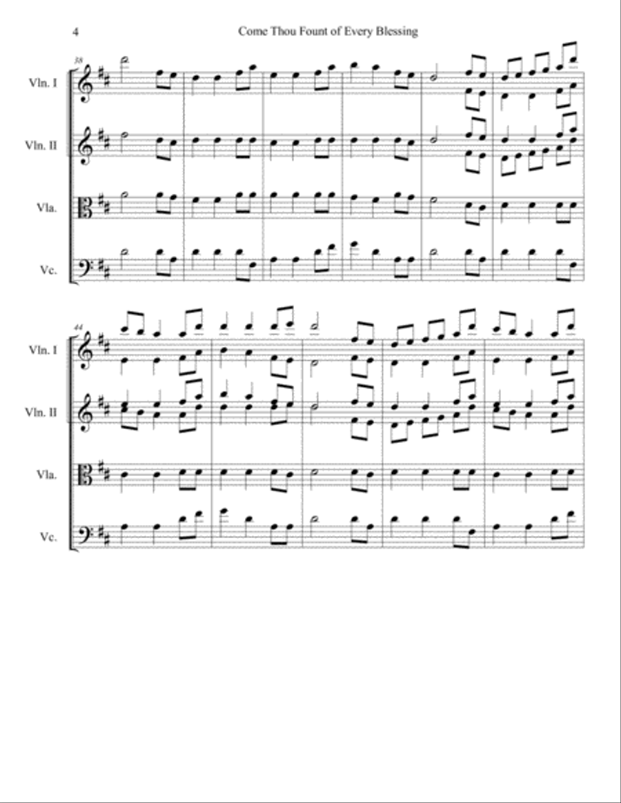 Come Thou Fount of Every Blessing String Orchestra scores gallery preview page 5