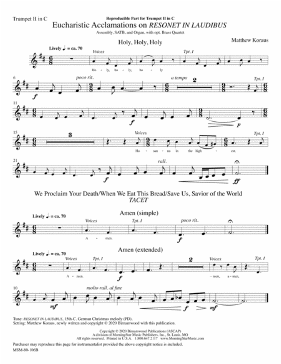 Eucharistic Acclamations on Resonet in Laudibus Choir scores gallery preview page 3