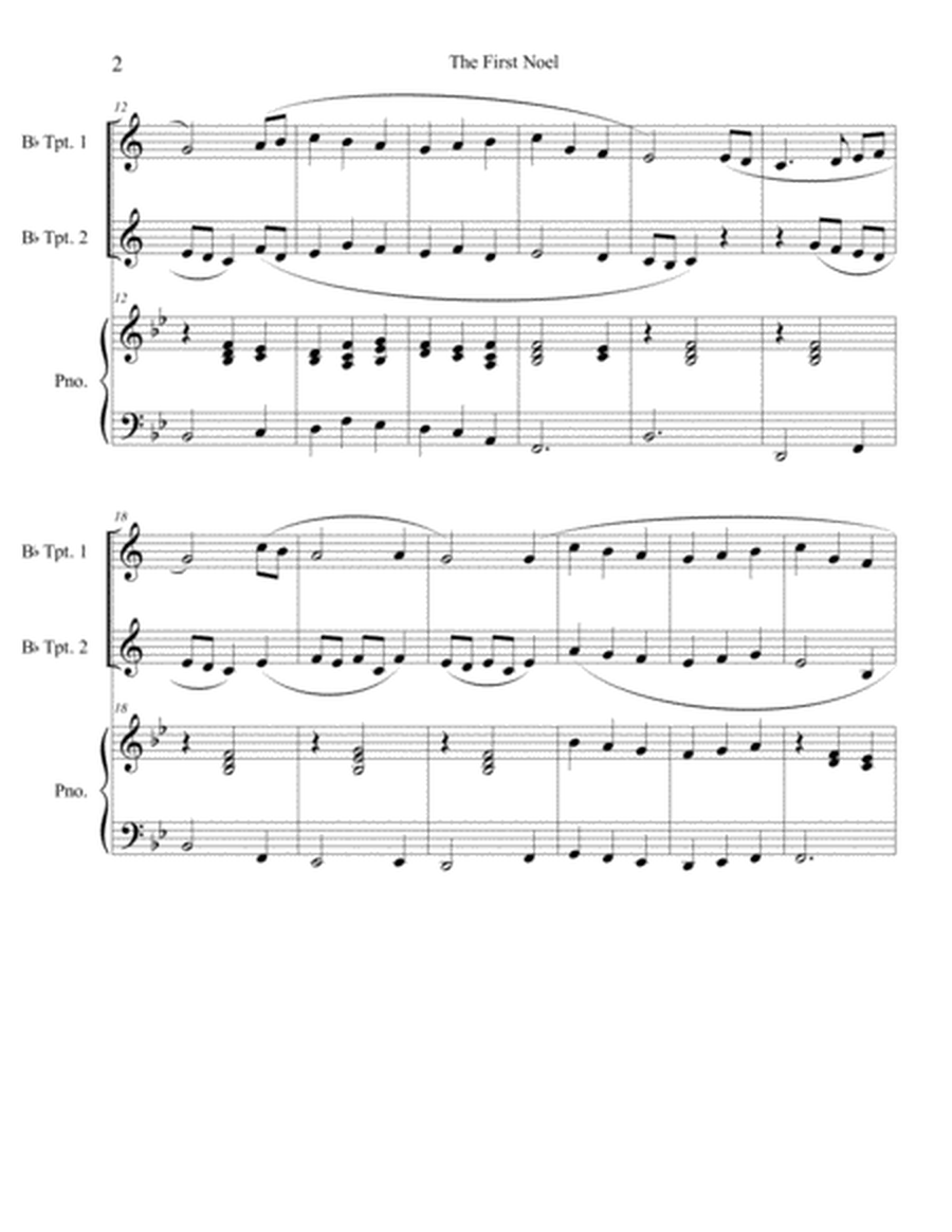 The First Noel (trumpet duet) with piano accompaniment image number null