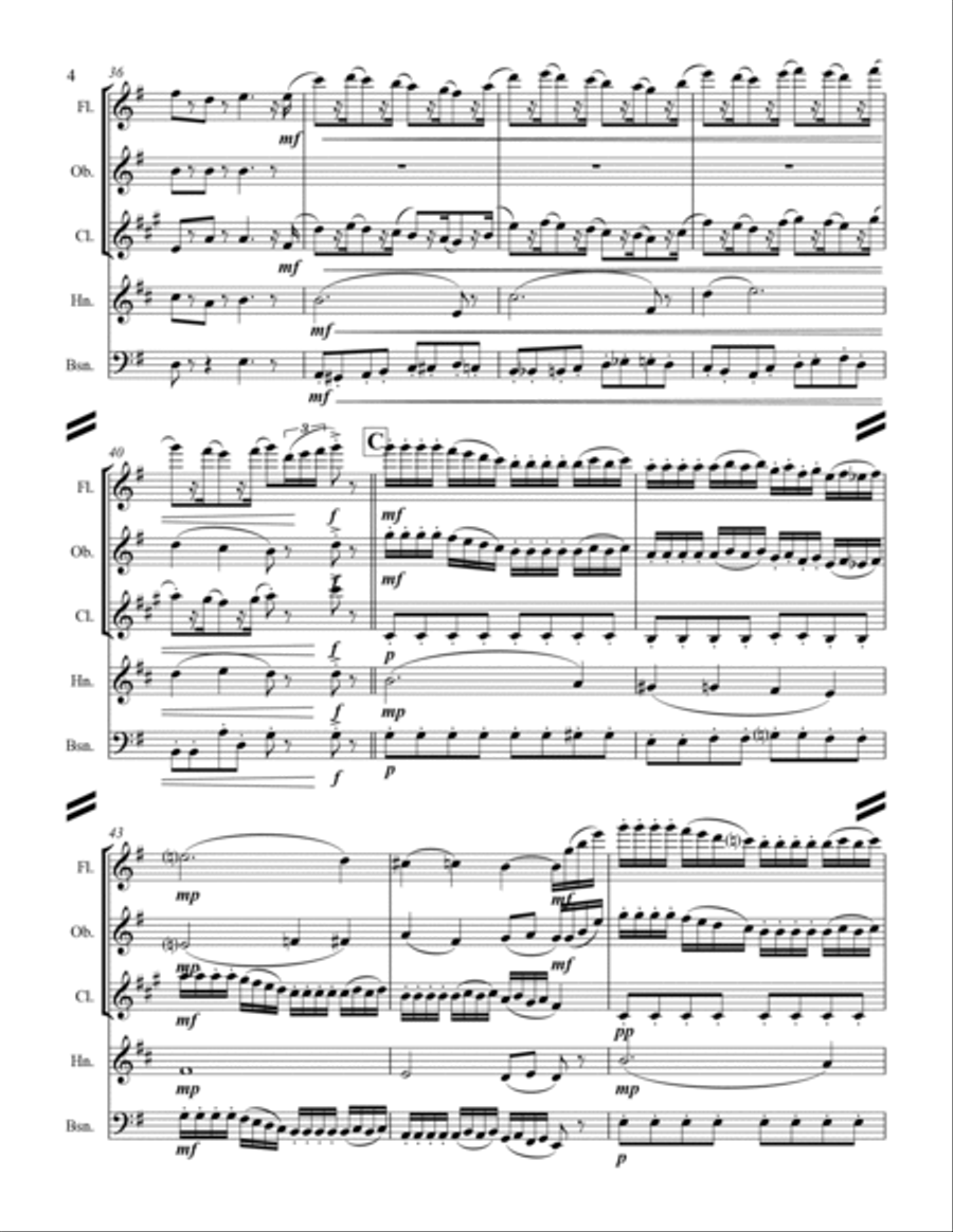 The Nutcracker Suite - 2. Marche (for Woodwind Quintet) Woodwind Quintet scores gallery preview page 5