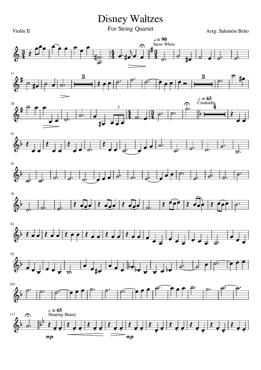 Book cover for Disney Waltzes. Violín II
