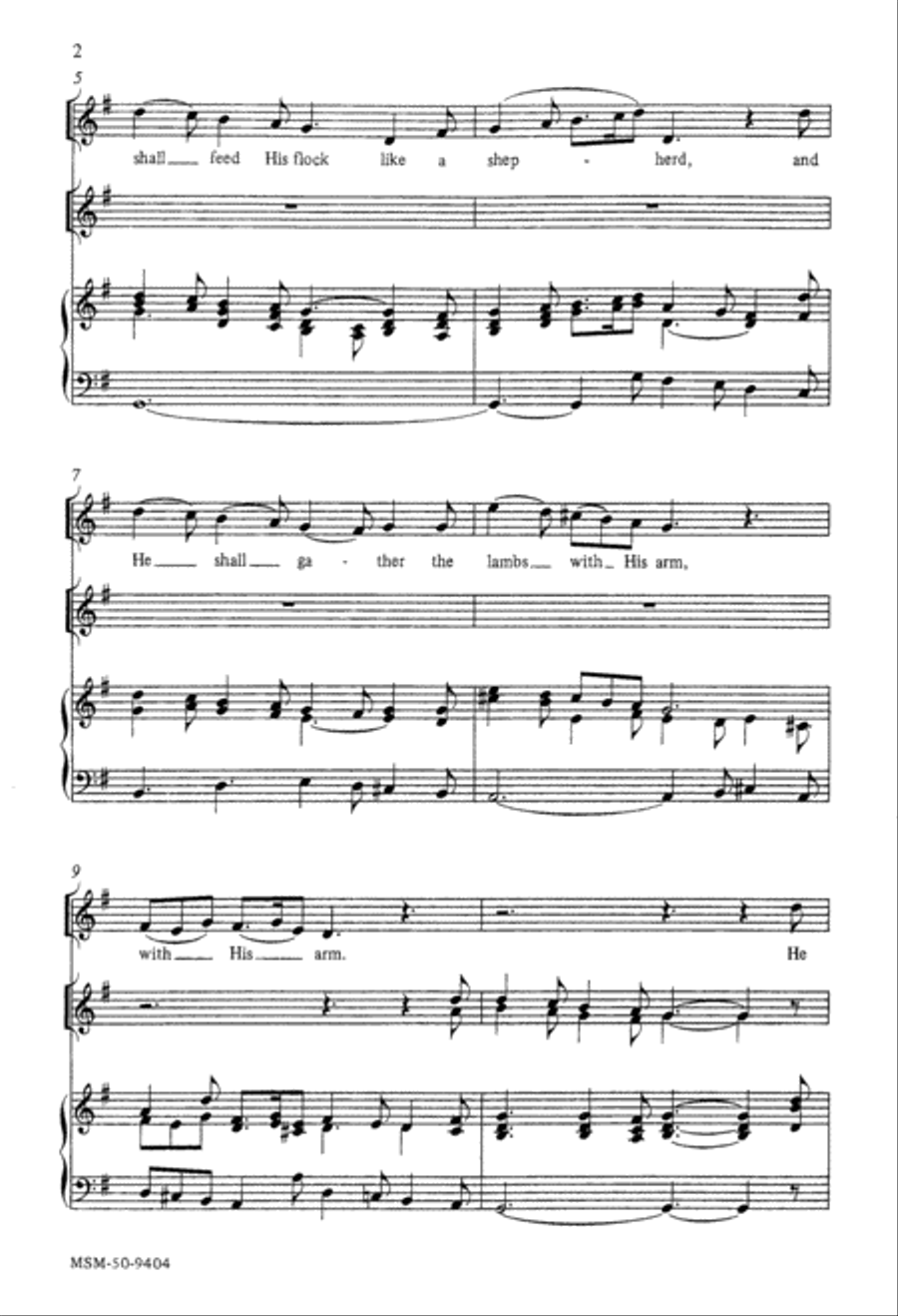 He Shall Feed His Flock Unison Choir scores gallery preview page 3