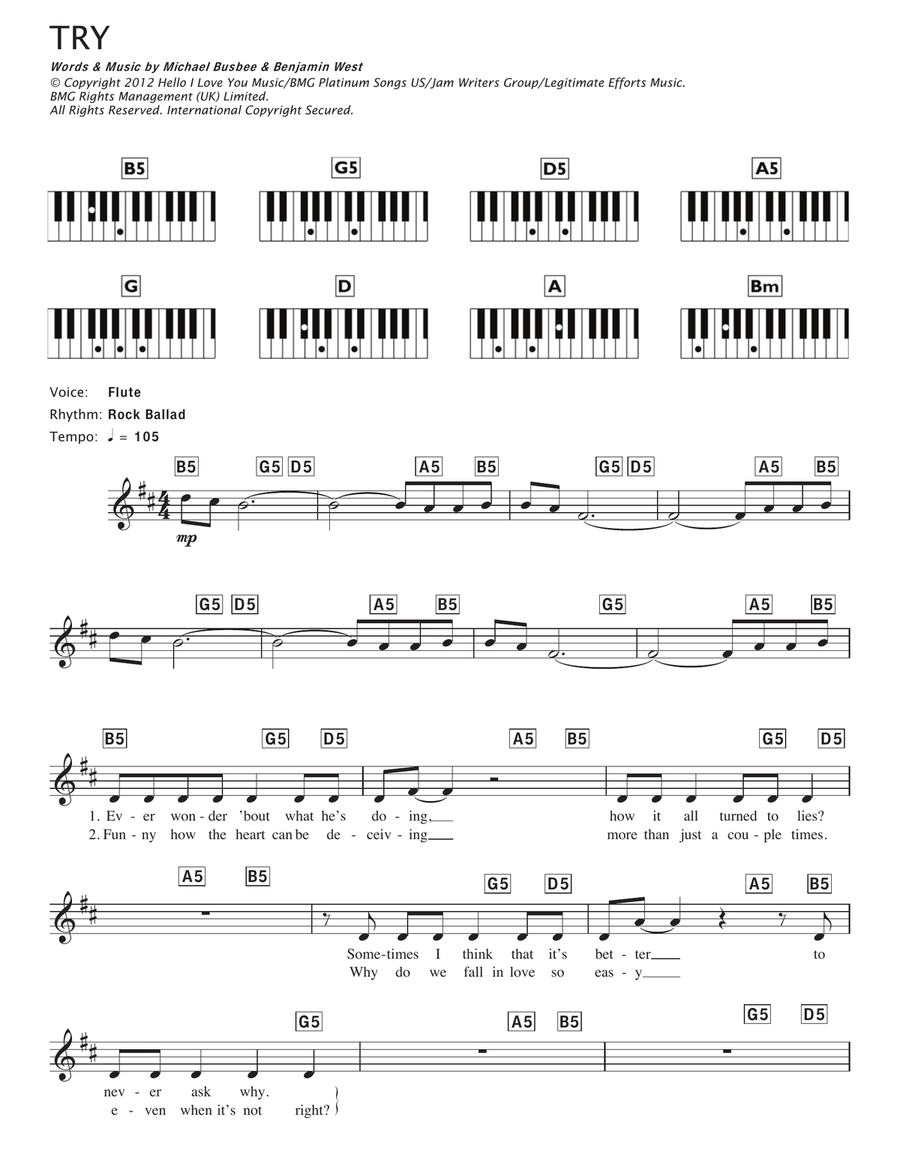 Try Piano Solo scores gallery preview page 1