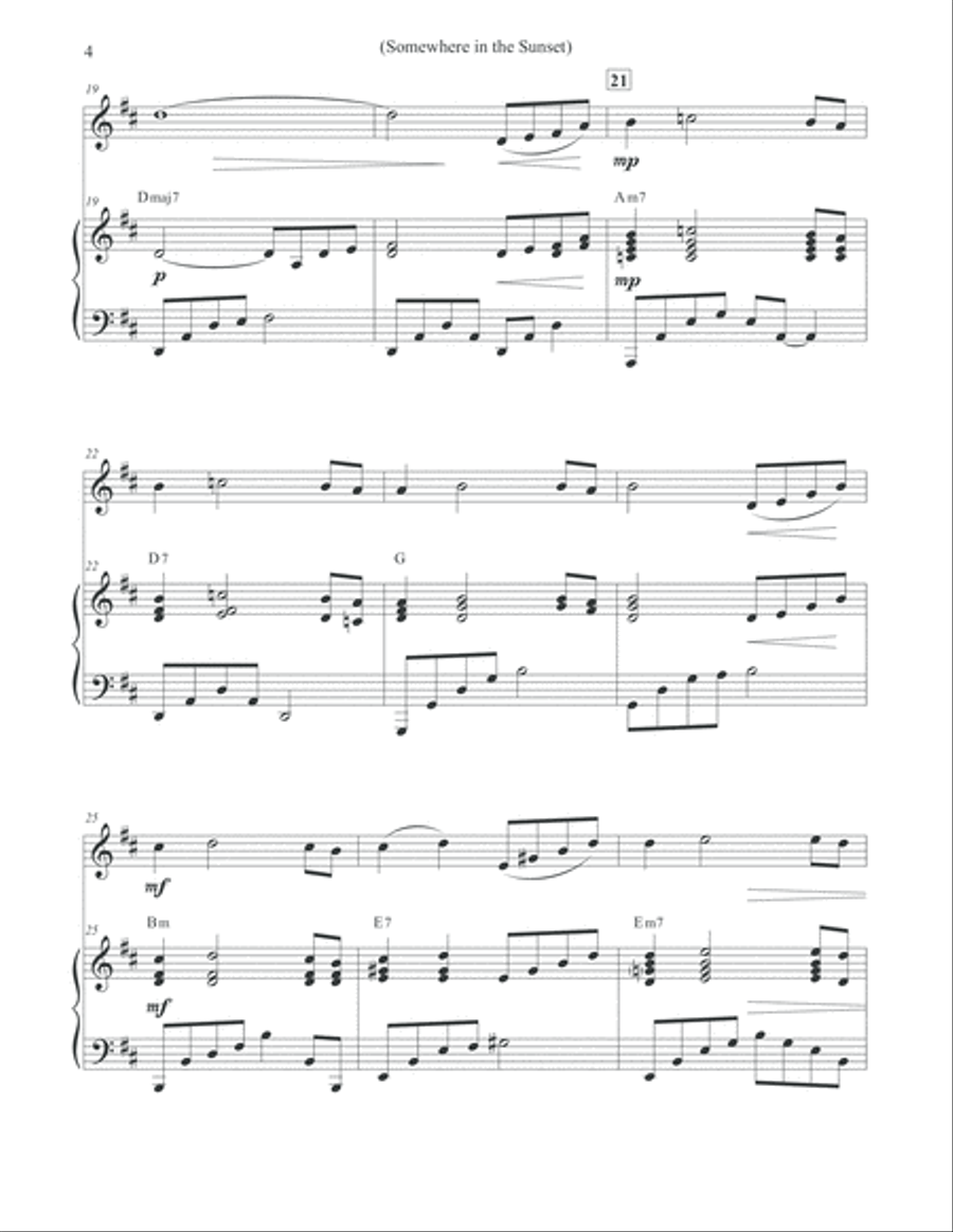 Somewhere in the Sunset - Violin & Piano Violin Solo scores gallery preview page 4