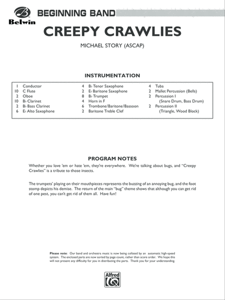 Creepy Crawlies: Score Creepy Crawlies: Score Concert Band scores gallery preview page 1