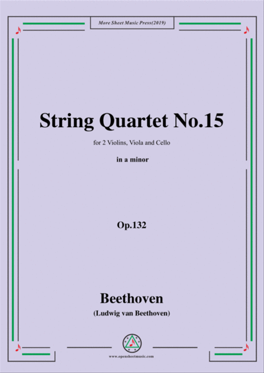 Beethoven-String Quartet No.15 in a minor,Op.132 String Quartet scores gallery preview page 1