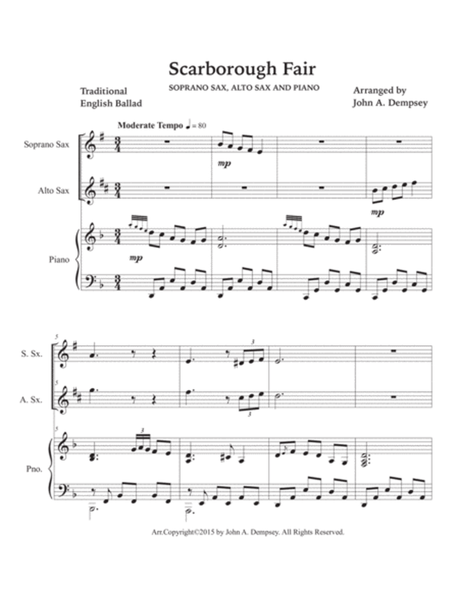 Scarborough Fair (Trio for Soprano Sax, Alto Sax and Piano) image number null